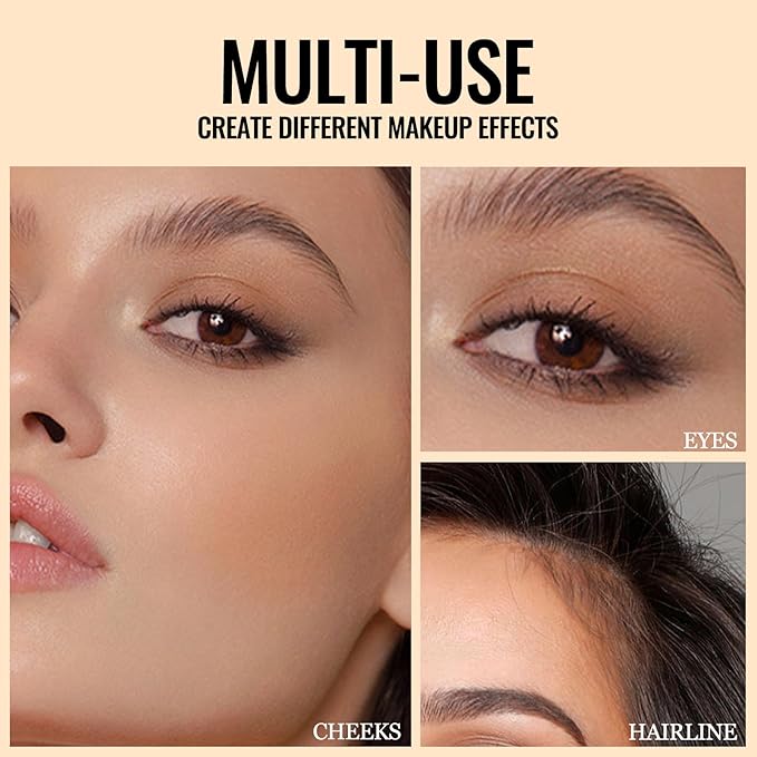 Erinde Matte Brown Contour Palette, Warm Toned Face Sculpting Bronzer Pressed Powder Contour, Lightweight, Ultra-Blendabled, Multiuse Baked Contouring Makeup for Light Skin Tone, 02 Dark Brown-Velvo Beauty