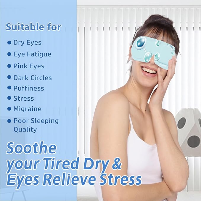 Steam Eye Mask Hyaluronic Acid Formula Self Heating Moist Eye Compress Disposable SPA Warm Eye Mask 5 Packs for Dry Eye, Eye Fatigue, Soothing Headache Travel Trouble Sleeping-Velvo Beauty