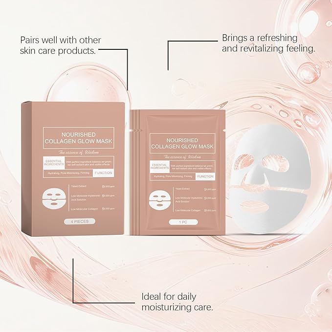 Retinol Collagen Face Mask – Korean Tightening Hydrogel Overnight Mask, Deep Moisturizing & Elasticity Boost, Long-Lasting Hydration & Brightening Skin (Collagen Face Mask)-Velvo Beauty