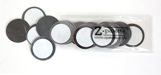 Round Metal Stickers 26mm 30-Pack for Non-Magnetized Makeup Pans-Velvo Beauty