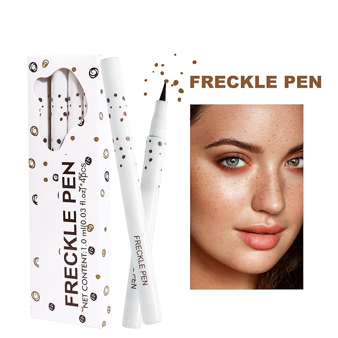 Freckle Pen 4 Colors Natural Freckle Pen Fake Freckle Pen Waterproof Long Lasting Soft Spots Natural Relaxing Sun Makeup (4PC)-Velvo Beauty