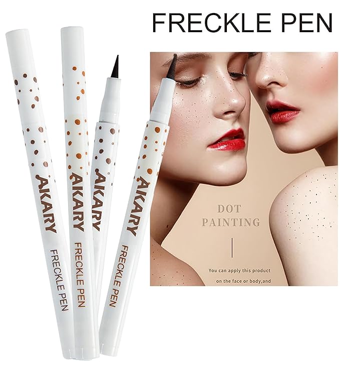 AKARY Freckle Pen Professional Lifelike Face Concealer Point Out Natural Waterproof Longlasting Soft Artificial Fine Makeup Freckle Pen Life Face Decoration (#01 Light Brown)-Velvo Beauty