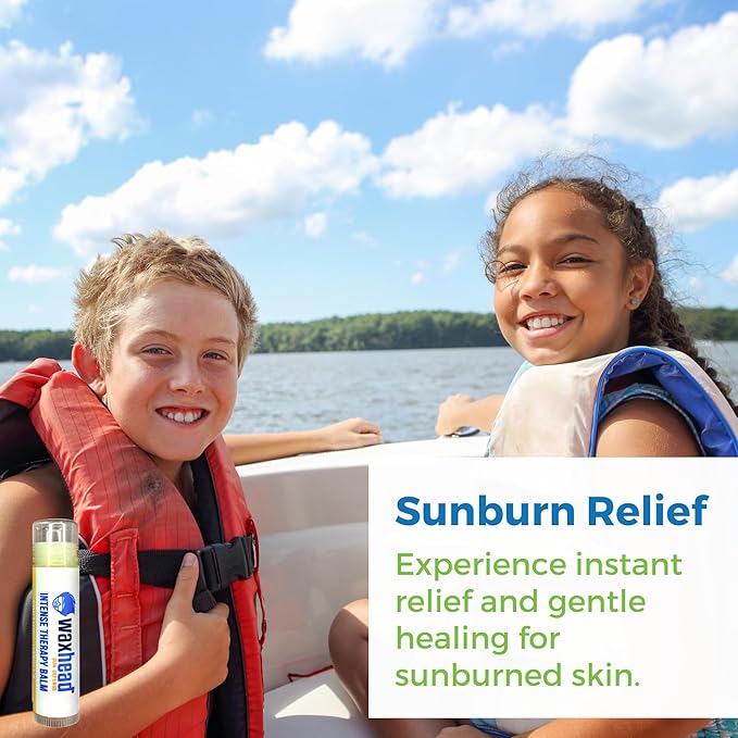 Waxhead Organic Lip Balm Vanilla - Sunburn Relief, Lip Moisturizer for Very Dry Lips, Lip Therapy, Lip Repair for Dry Cracked Lips, Healing Lip Balm for Severely Chapped Lips (4 pack)-Velvo Beauty