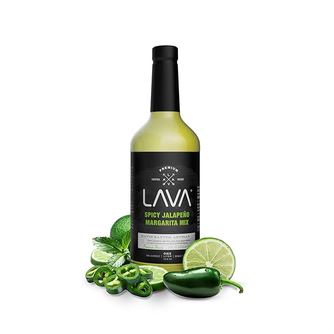 (3 Pack) LAVA Premium Margarita Mix Variety Pack Comes with Spicy Jalapeno, Skinny Margarita, & Spicy Watermelon Habanero, 1-Liter (33.8oz)-Velvo Beauty