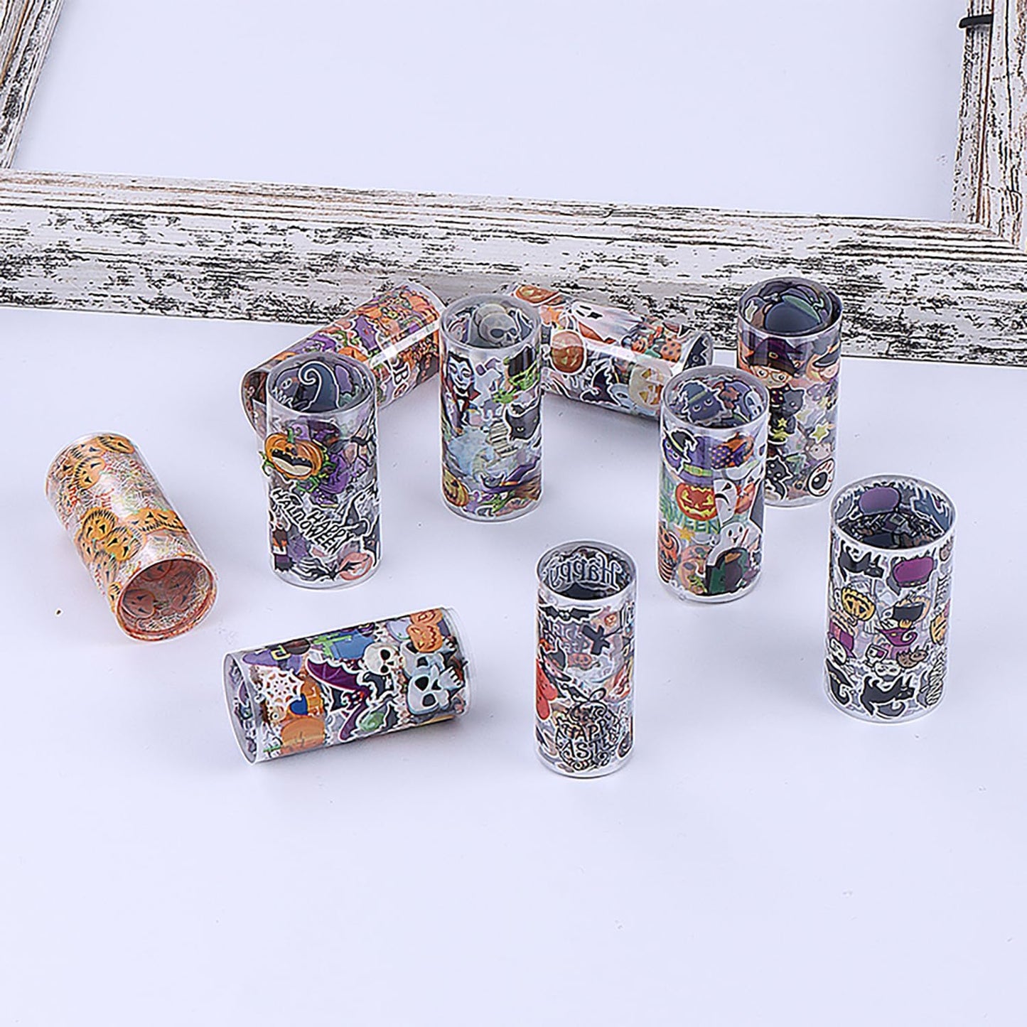 10 Rolls Halloween Nail Transfer Foil Stickers Set Halloween Theme Nail Art Foils Decals Cartoon Design Nail Foil Transfers Pumpkin Bat Ghost Skull Cat Nail Decorations for Women Manicure Supplies-Velvo Beauty