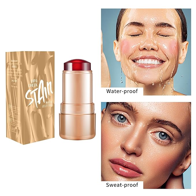 2pcs Jelly Blush Stick, Multi-purpose Lip and Cheek Colour Stick, Jelly Texture Waterproof, Moisturising and Long-lasting, Non-sticky, Create Watercolour Makeup Effect for Women and Girls 2#-Velvo Beauty