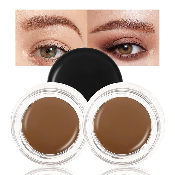 Boobeen 2 Pcs Eyebrow Pomade Cream, Waterproof Brow Pomade Gel High Pigmented Long-lasting for Natural Eyebrow Makeup, Suitable for Everyone-Velvo Beauty