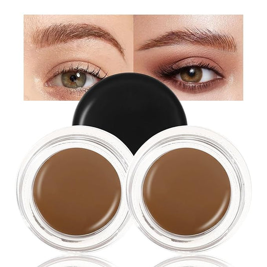 Boobeen 2 Pcs Eyebrow Pomade Cream, Waterproof Brow Pomade Gel High Pigmented Long-lasting for Natural Eyebrow Makeup, Suitable for Everyone-Velvo Beauty