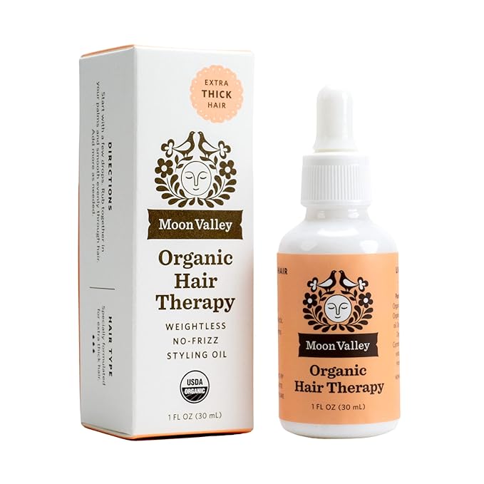 Moon Valley Organics Hair Therapy for Extra Thick Hair - With MCT Oil, Jojoba Oil, Argan Oil, And Rosemary - Reduce Frizz, Hydrate, Heal Damaged Hair-Velvo Beauty