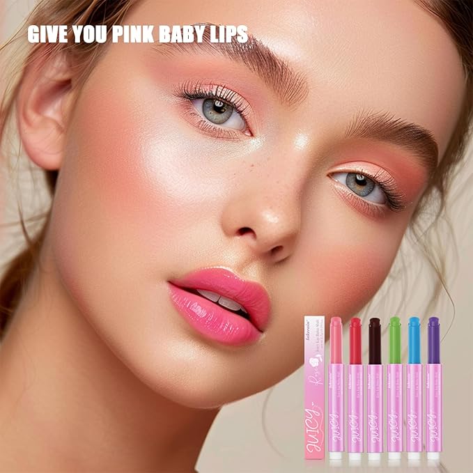 Juicy Lip Plump Shift, Click Melting Lip Balm Lasting Tint Hydrating & Nourishing Lip Care Moisturizer Glossy Color Changing Lip Gloss Non Sticky Lipstick Vegan Tinted Lip Balm (#4 Kiwifruit)-Velvo Beauty