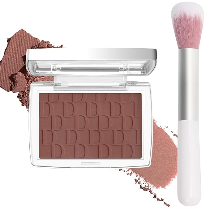 Mahogany Blush Powder Blush for Cheeks with Brush, Matte Blush Palette Blush Powder Face Blusher, Natural Blendable Formula Silky Lightweight Makeup Blush Rubores de Maquillaje, 020#-Velvo Beauty