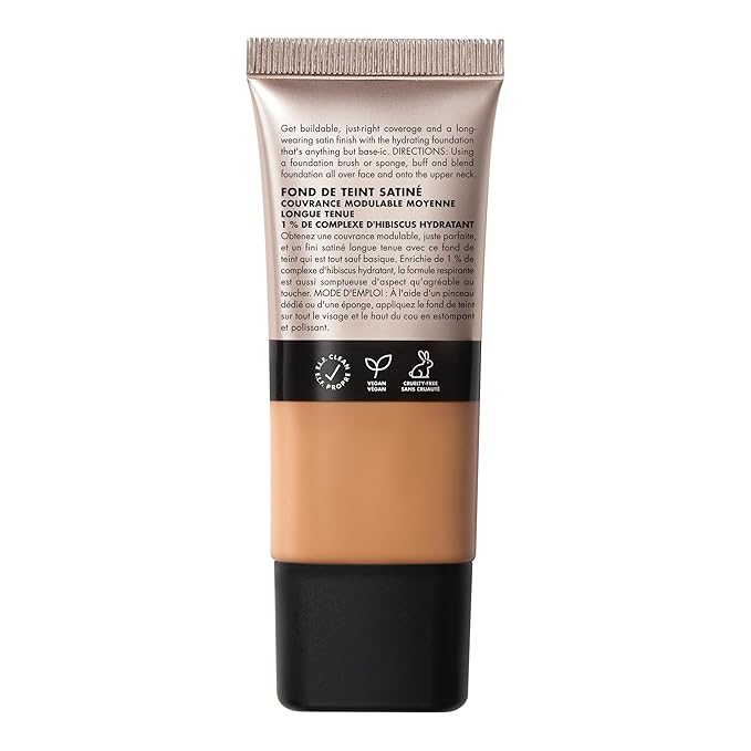 e.l.f. Soft Glam Foundation, Medium Coverage, Long-Lasting & Buildable Foundation For A Smooth, Satin Finish, Vegan & Cruelty-Free, 44 Tan Cool-Velvo Beauty