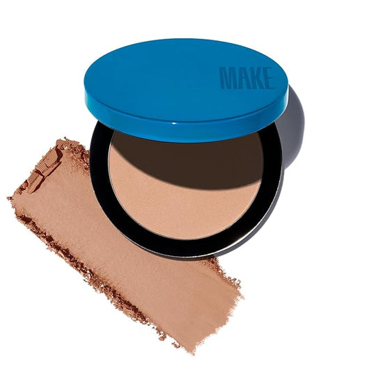 MAKE Beauty Skin Mimetic Microsuede Bronzer Powder - Matte Bronzing Powder Contour, Buildable Formula, Non Comedogenic, Long Lasting Color. Shade - Full Moon, for Fair Skin-Velvo Beauty