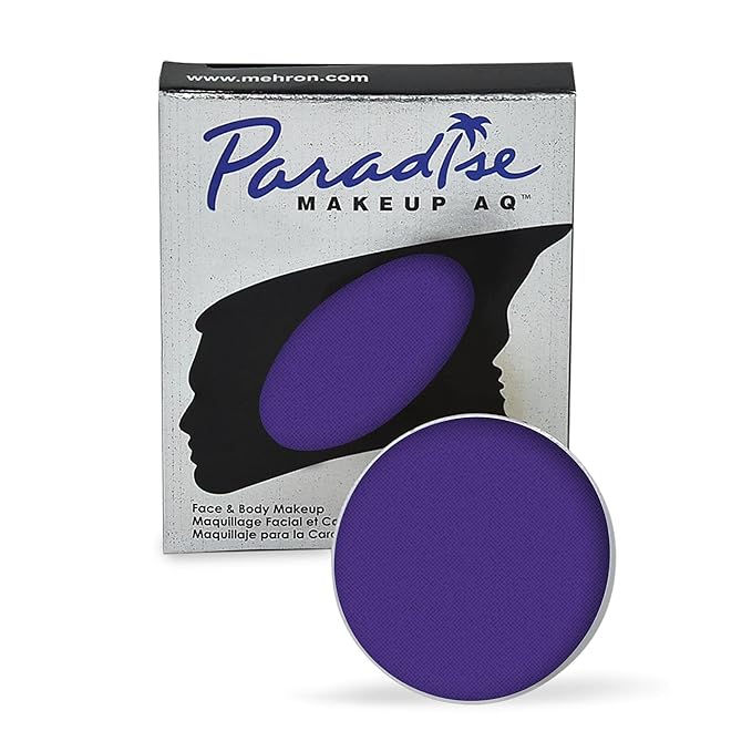 Mehron Makeup Paradise Makeup AQ Refill Size | Stage & Screen, Face & Body Painting, Beauty, Cosplay, and Halloween | Water Activated Face Paint, Body Paint, Cosplay Makeup .25 oz (7 ml) (VIOLET)-Velvo Beauty