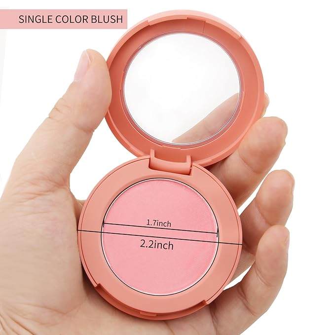 Boobeen Powder Blush, Single Color Blush Face Blush Palette Matte Baked Cream Blush Makeup Powder, High Pigment Pressed Blush for Create a Natural Cheek Flushed Look (06#)-Velvo Beauty