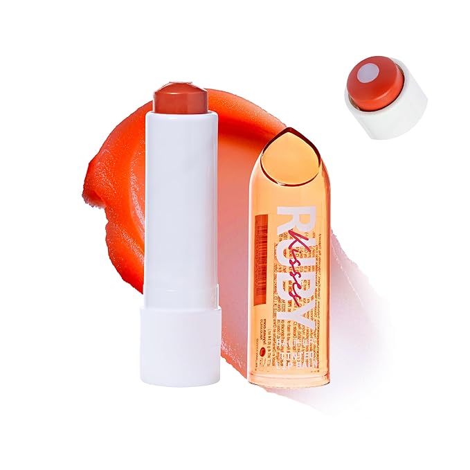 Ruby Kisses Balm Up Tinted Lip Balm, Non-Greasy Hydrating Formula, Nourishing Coconut Core & Vitamin E Infused, Lip Care with Natural Shine, Lightweight Sheer Color (Tangerine)-Velvo Beauty