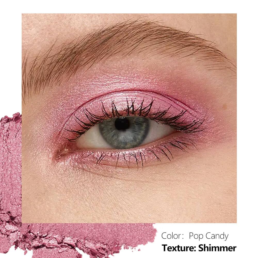 Single Pink Eyeshadow Matte Shimmer Highly Pigmented Blendable Longwear Powder in Magnetic Refill Pan for Custom Palette Easy to Apply and Remove (Pop Candy)-Velvo Beauty