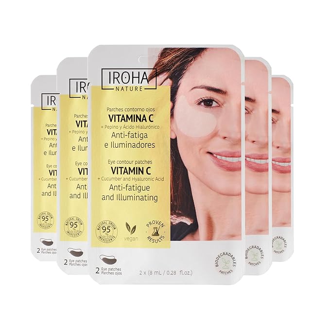 Eye Masks for Anti-Fatigue & Illuminating, Pack of 5 Pairs - Reduces Dark Circles, Puffiness - Hydrating with Vitamin C, Cucumber, Hyaluronic Acid - Vegan, Cruelty-Free Skincare Treatment-Velvo Beauty