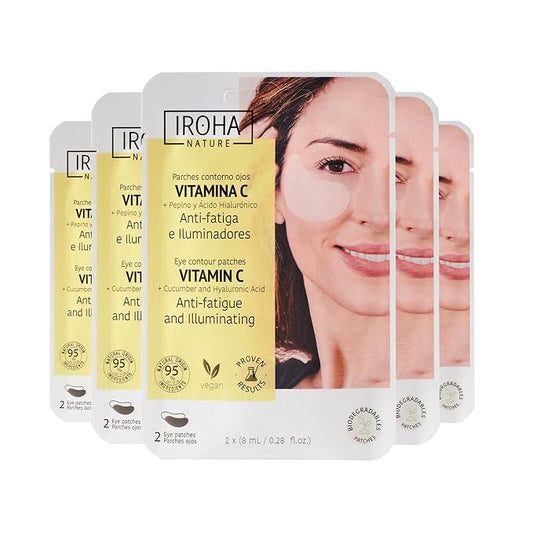 Eye Masks for Anti-Fatigue & Illuminating, Pack of 5 Pairs - Reduces Dark Circles, Puffiness - Hydrating with Vitamin C, Cucumber, Hyaluronic Acid - Vegan, Cruelty-Free Skincare Treatment-Velvo Beauty