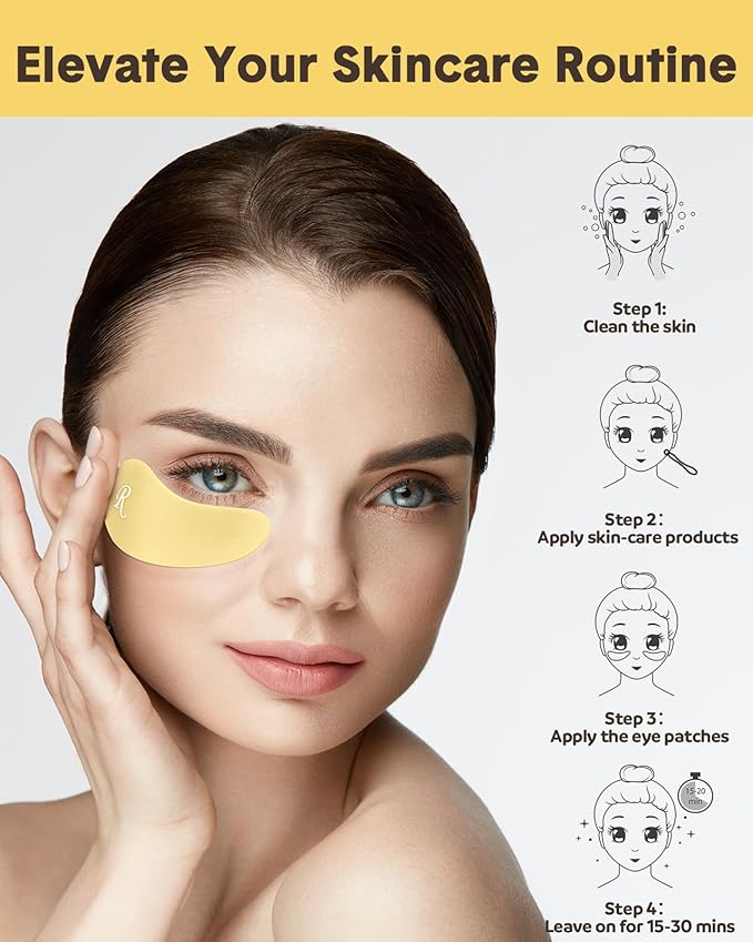 Lictin Reusable Eye Patches, Silicone Under Eye Patches with Lifting Effect to Relieve Wrinkles and Fine Lines, Pair with Metal Eye Cream Applicator,Tin Case-Velvo Beauty