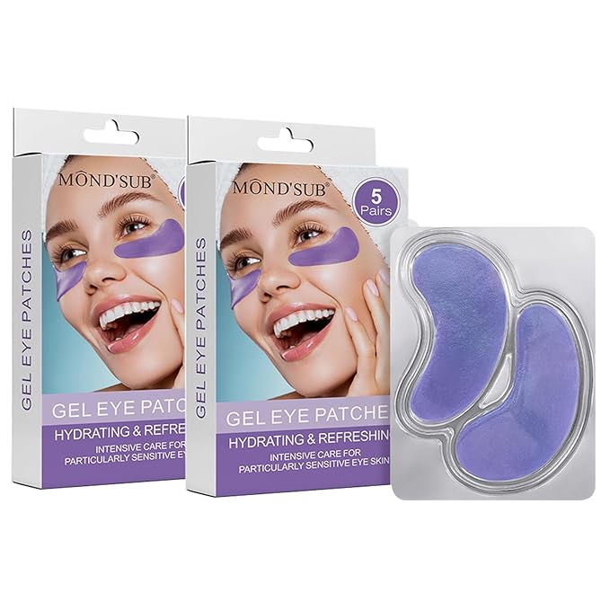 MOND'SUB Premium Under Eye Patches, Gel Eye Patches Hydrating & Refresh for Puffy Eyes, Under Eye Bags & Dark Circles, Natural Collagen Eye Gels Pads, Crystal Anti-Aging Eye Mask (Lavender purple)-Velvo Beauty