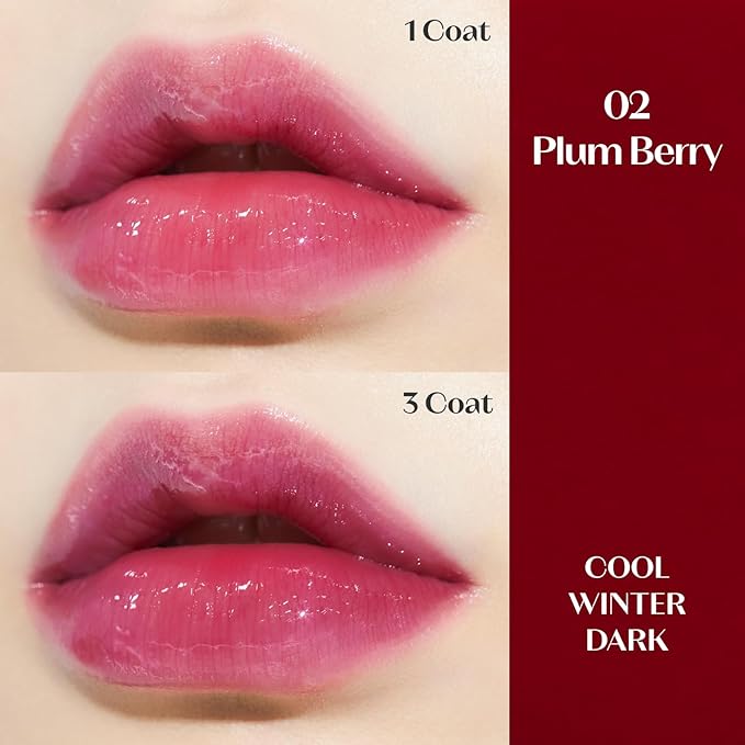 ETUDE Dear Darling Oil Tint #2 Plum Berry 4.2g | High Moisturizing and Strong Hydrating Lip Oil/Lip Gloss | Smooth and Moist Lips | Non-Sticky Lip Oil Tint For Dry Lips | K-beauty-Velvo Beauty