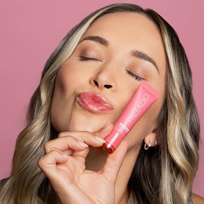 Palladio Butter Balm - Hydrating Lip Balm with Sheer Tint, Aloe, Peptides, Shea Butter, and Vegan Formulation for Instant Moisture, Shine, and Soothing Lip Care, Strawberry Shortcake-Velvo Beauty