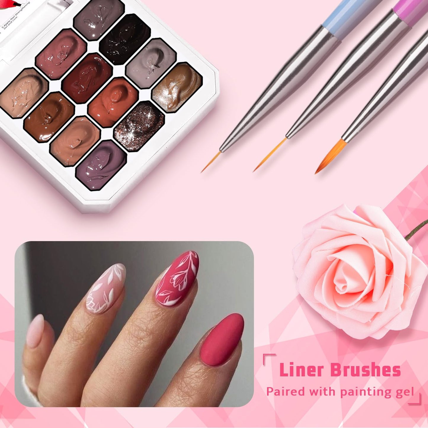 Sponge Pat Paint Nail Gel, Ombre Nails Gradient Gel Nail Blush Blooming Aura Nails Drawing Stripper Floral Painting DIY Nail Art, No Wipe, UV/LED Curing (12 Colors J)-Velvo Beauty