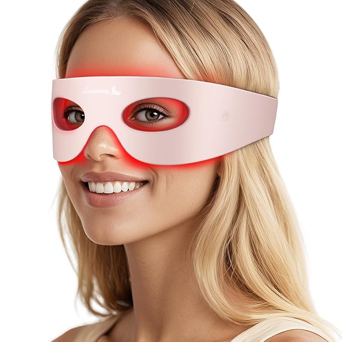 Red Light Therapy for Eyes, Wireless Under-Eye Red Light Therapy Mask with Timing Function, 3 Modes with Near-Infrared, Rechargeable Mask for Home Skincare-Velvo Beauty