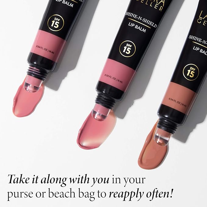 LAURA GELLER NEW YORK Shine-n-Shield Lip Balm SPF 15, Sunset Sands - Nourishes, Hydrates & Protects Lips-Velvo Beauty