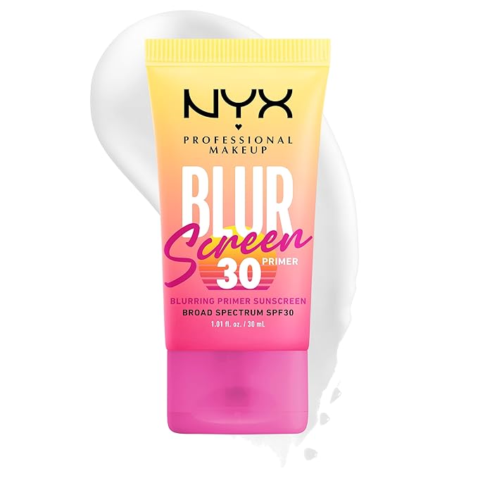 NYX PROFESSIONAL MAKEUP Blurscreen SPF 30 Primer, 3-in-1 Blurring Makeup Primer with Sunscreen, Vegan Formula with No White Cast or Greasy Feeling-Velvo Beauty