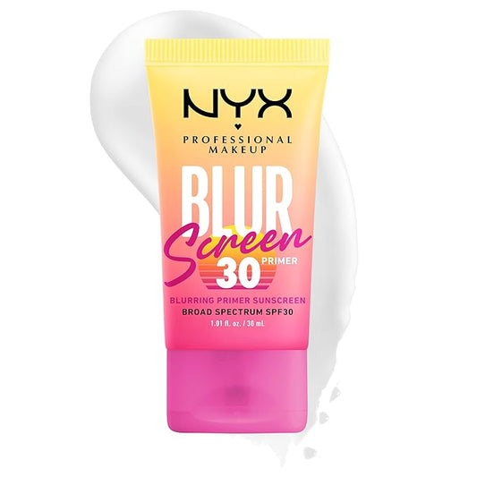 NYX PROFESSIONAL MAKEUP Blurscreen SPF 30 Primer, 3-in-1 Blurring Makeup Primer with Sunscreen, Vegan Formula with No White Cast or Greasy Feeling-Velvo Beauty