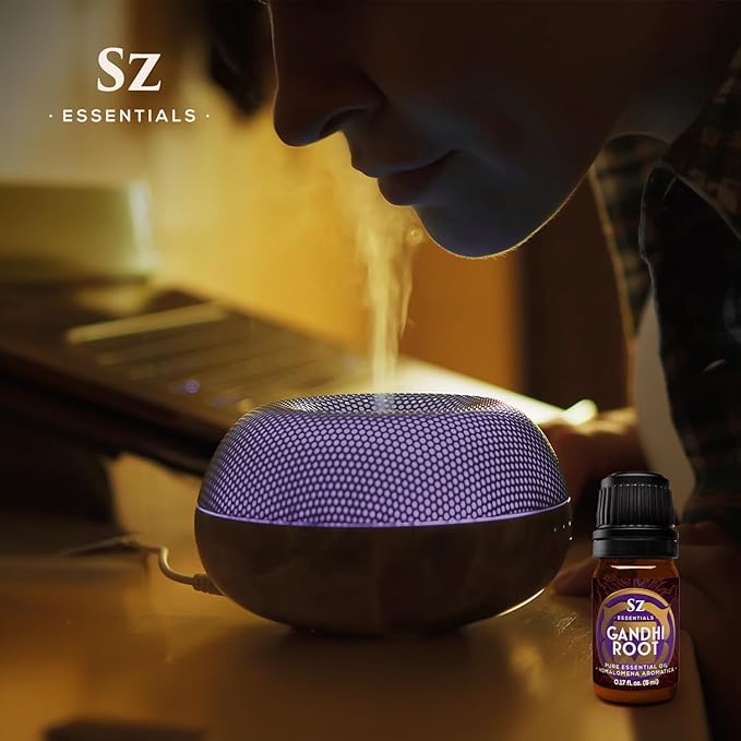 Gandhi Root Essential Oil, 100% Pure Sugandh Mantri Oil, Steam Distilled from Homalomena Aromatica - Sweet & Woody Scent w/Earthy Overtones - Therapeutic Grade & Vegan - 0.17oz (5ml)-Velvo Beauty