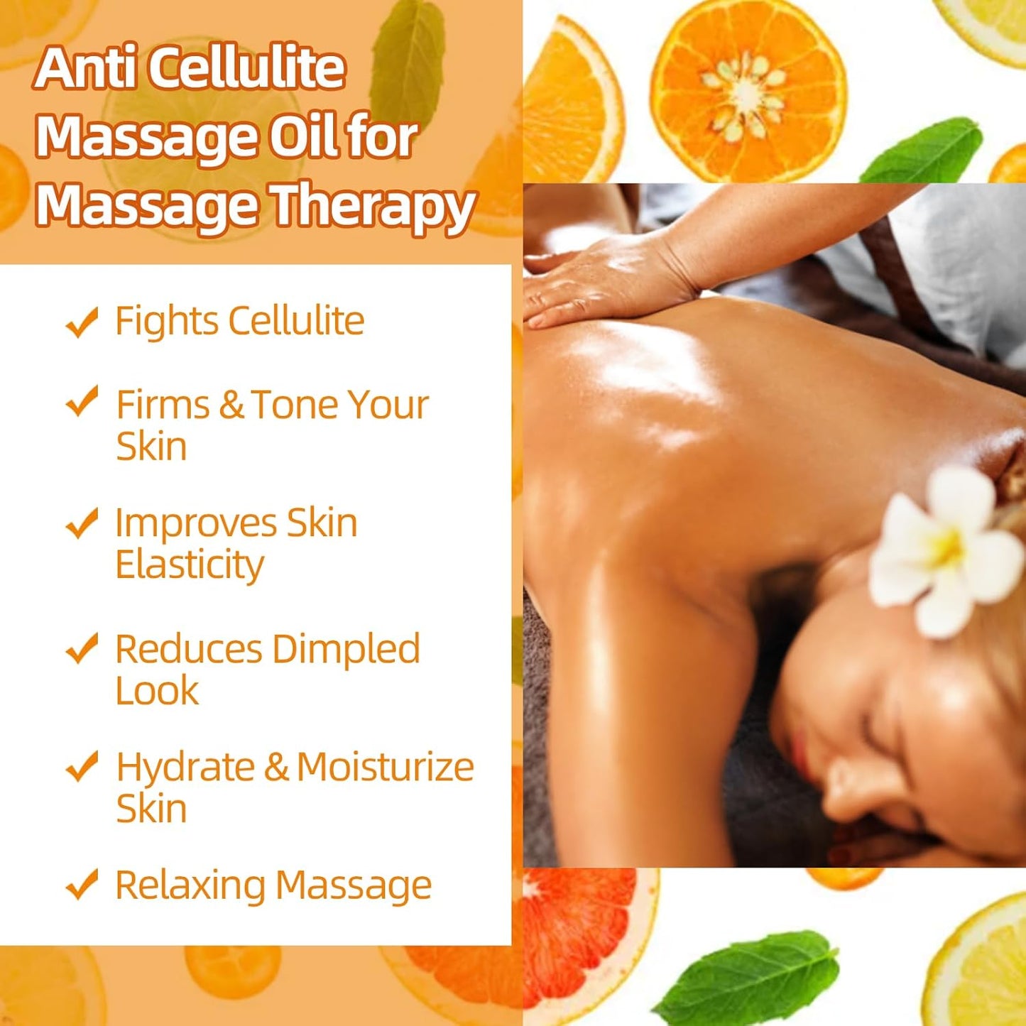 Anti Cellulite Oil Massage Oil for Massage Therapy,Body Oil for Skin Tightening & Cellulite Remover in Thighs and Butt,Cellulite Treatment Massage Oil,Assists with Firming,Toning & Moisturizes Skin-Velvo Beauty