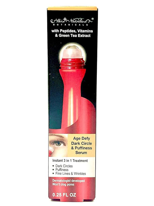 Eye Serum Roller Ball Massage, with Peptides, Vitamins, and Green Tea Extract-Velvo Beauty