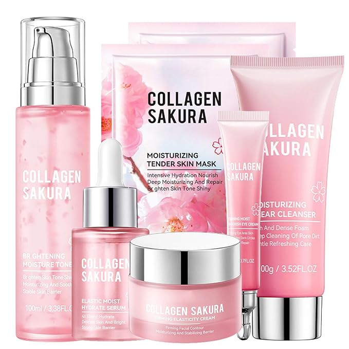 sakura skin routine kit for women - facial skin care sets & kits - skin care bundle - Moisturizing, ‌ firming skin, ‌ deep cleaning-Velvo Beauty