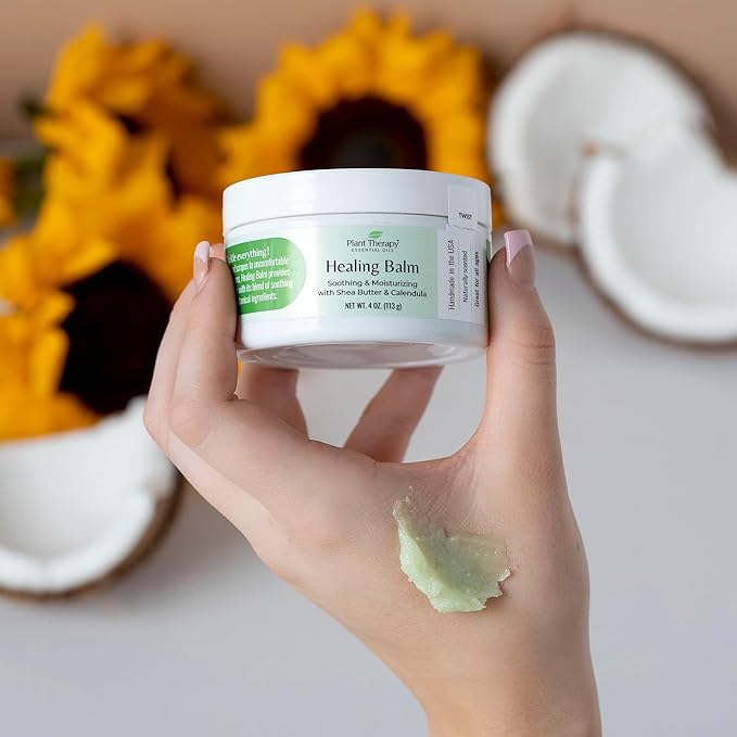 Plant Therapy Healing Balm 4 oz 100% Pure & Natural, Nutrient-Rich Botanical Formula, Soothing Ingredients: Shea Butter, Tamanu Oil, and Calendula Extract-Velvo Beauty