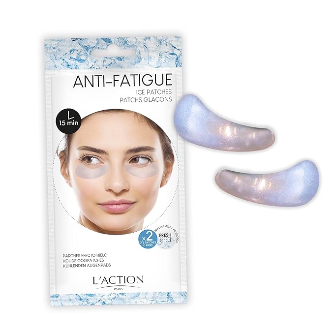 L'Action Paris Anti-Fatigue Ice Patches, Eye Masks for Brightened Refreshed and Calm Skin, Enriched with Niacinamide and Probiotics, Ideal for Tired Skin, Pack of 2-Velvo Beauty