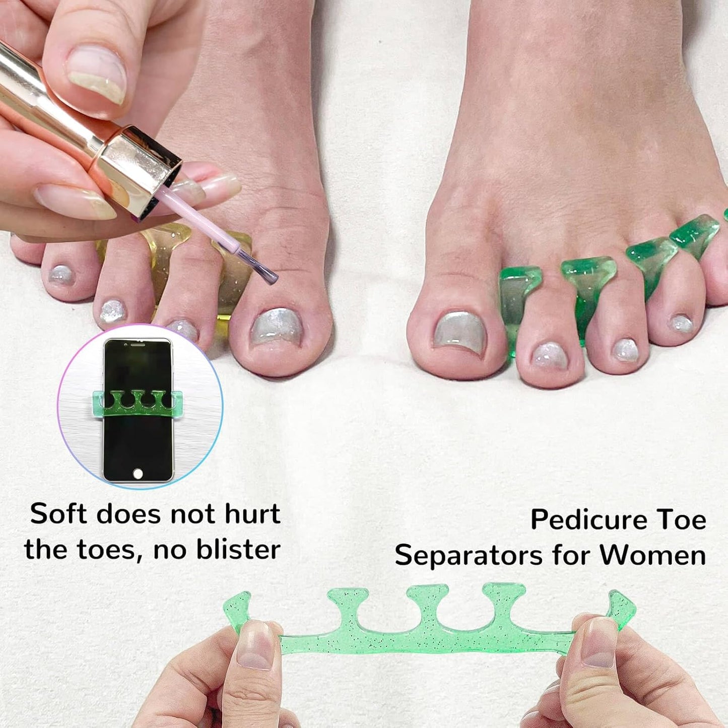 Toe Nail Separator,Toe Separators,Toe Separators Use for Separation of Toenails or Nails as Well as Polishing of Nail Polish.-Velvo Beauty