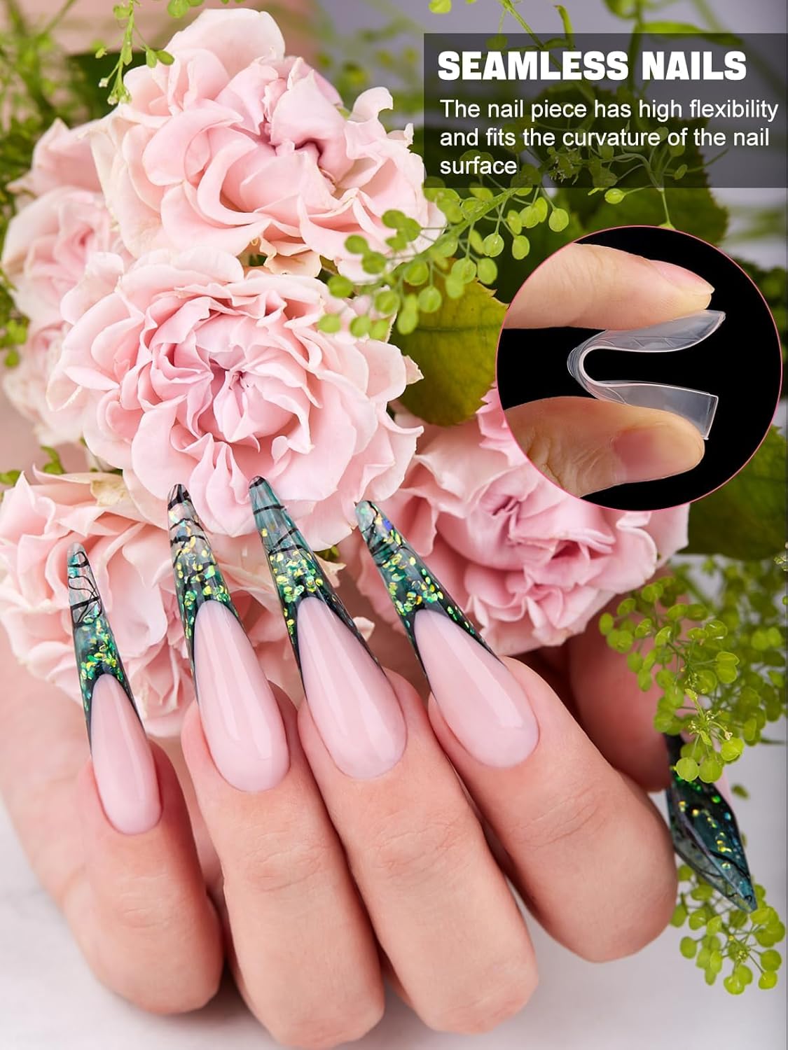 EBANKU 120Pcs Matte Dual Nail Forms, Square Poly Extension Gel Nail Forms Full Cover Nail Molds for Solid Builder Nail Gel Nail Art Design Salon&DIY 12 Sizes-Velvo Beauty