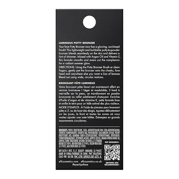 e.l.f. Luminous Putty Bronzer, Lightweight Putty-to-Powder Bronzer For A Radiant, Glowing Finish, Highly Pigmented, Vegan & Cruelty-Free, Summer Fridays-Velvo Beauty