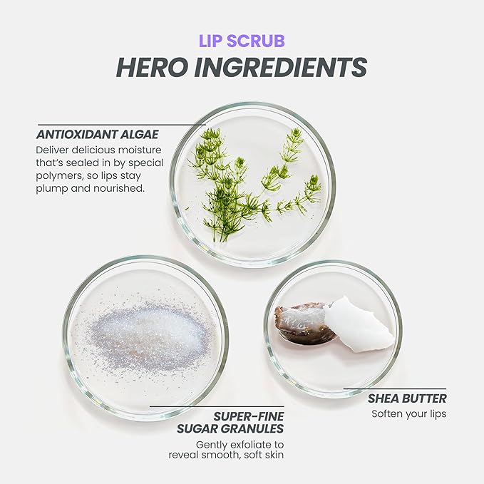 Wonderskin 3-in-1 Lip Scrub Exfoliator & Moisturizer, Lip Exfoliator Scrub, Lip Therapy, Hydrating Lip Balm for Soft, Nourished, Flake-Free Lips with One-Step Prep, 0.10oz-Velvo Beauty