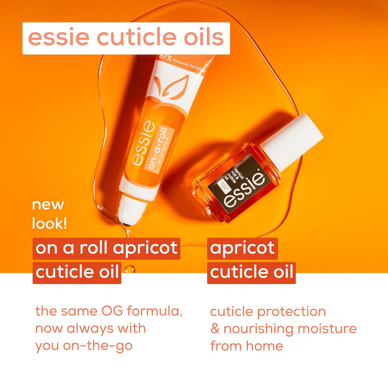 essie Nail Care, Apricot Cuticle Oil and Nail Treatment, 8-Free Vegan, On A Roll, 0.46 fl oz-Velvo Beauty