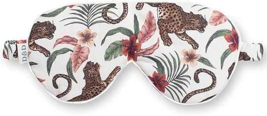 Desmond & Dempsey Cotton Luxe Eye Mask (Soleia Leopard Print Cream)-Velvo Beauty