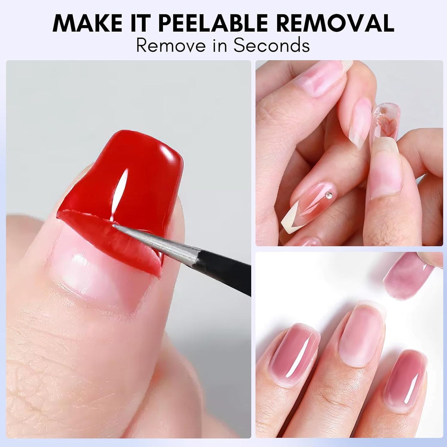 Makartt Peel Off Gel Base Coat 15ml – Clear, Easy Removal Gel Nail Polish Peelable Base for Practice, No Soaking or Filing, Damage-Free for Weak & Thin Nails, UV/LED Lamp Needed, Beginner-Friendly-Velvo Beauty