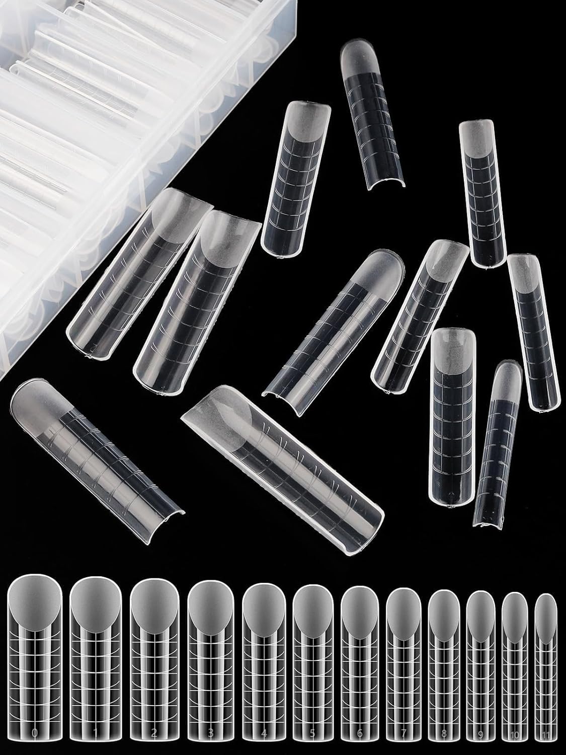 EBANKU 120PCS Dual Nail Forms Matte Poly Gel Nail Molds Square Full Cover Coffin Nail Tips Extension Forms 12 Sizes for Toenail Manicure Nail Art Design Salon&DIY-Velvo Beauty