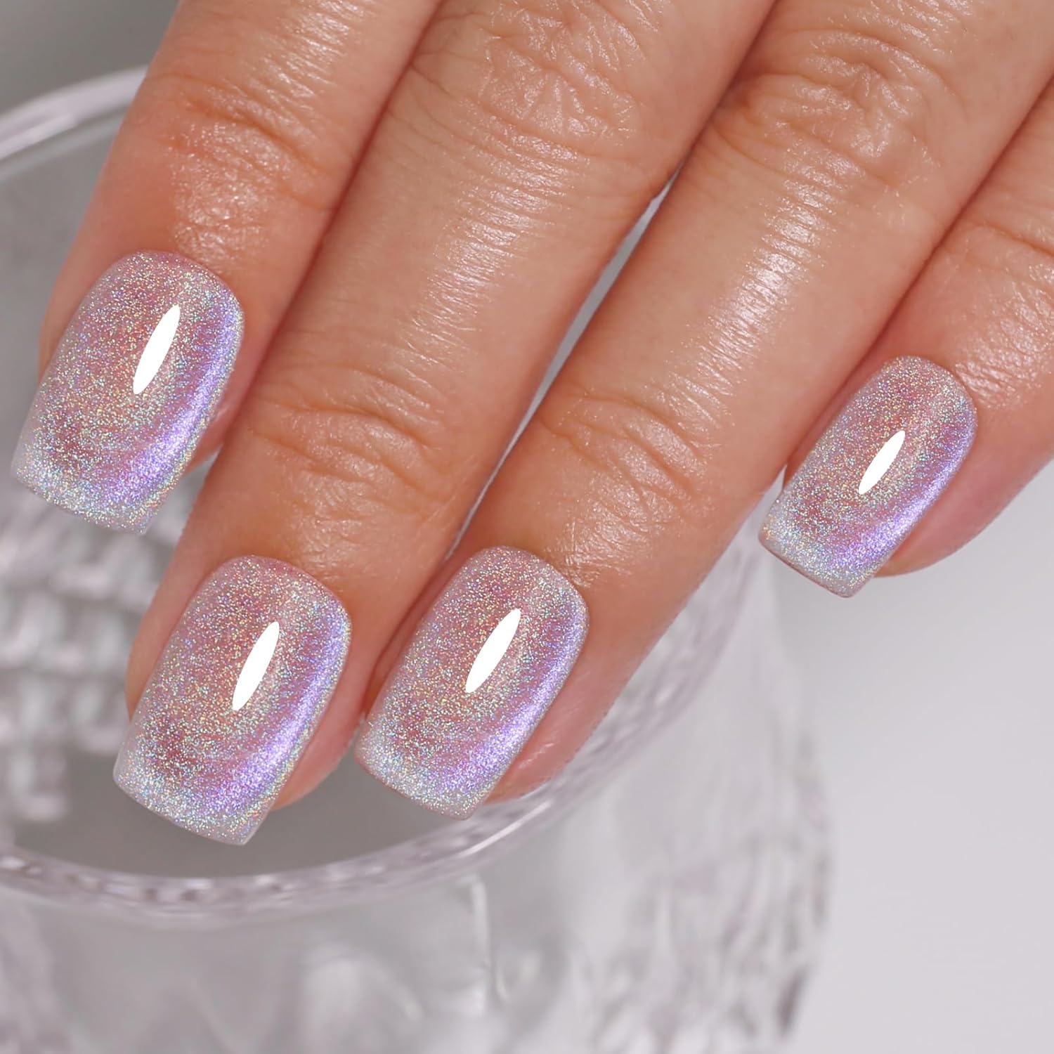 Imtiti Cat Eye Gel Nail Polish, Rainbow Holographic Magnetic Nail Gel Polish With Magnet Glittery Iridescent Galaxy Spring Summer Kit Soak Off UV Led 10ML-Velvo Beauty