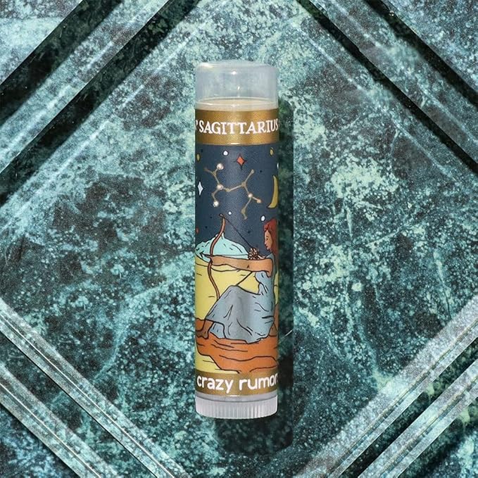 Crazy Rumors Sagittarius Zodiac All Natural, Plant Based Lip Balm to Moisturize and Nourish your Lips - Fire Blend (Sweet Orange, Fresh Berry, Aromatic Spice)-Velvo Beauty