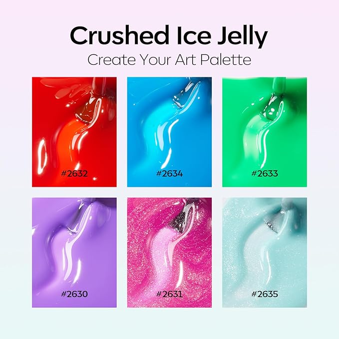 modelones Summer Gel Nail Polish, 6 Colors Jelly Gel Polish Neon LGBT Red Blue Green Pink Purple Nail Art Design Translucent Soak Off Manicure Salon DIY Girls Women Gift-Velvo Beauty