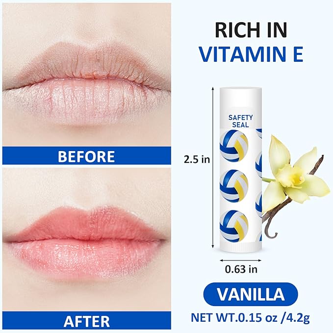 DMSKY 60 Pcs Volleyball Lip Balm Bulk, Volleyball Party Favors for Team Volleyball Gifts for Players Teen Girls Boys Sports Party Supplies-Velvo Beauty